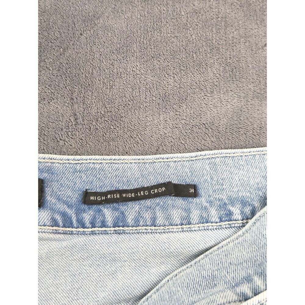 Banana Republic High Rise Wide Leg Crop Sz 34 Jeans Light Wash Premium Denim C36 - Picture 9 of 12